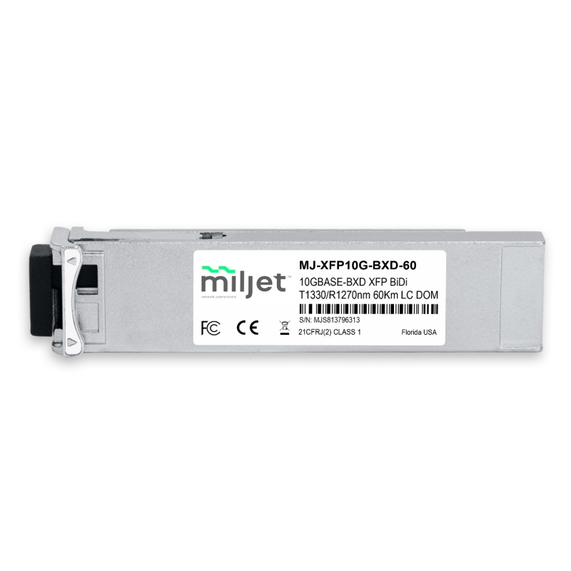 10GBASE-BXD XFP BiDi Tx1330/Rx1270nm 60km LC DDM, transceptor óptico Miljet