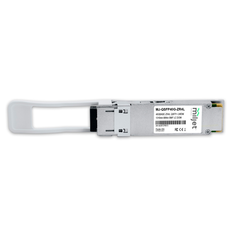 40GBASE-ZR4 QSFP+, 1295~1304nm, LWDM4 ADP SMF 80km, LC Duplex, transceptor óptico Miljet