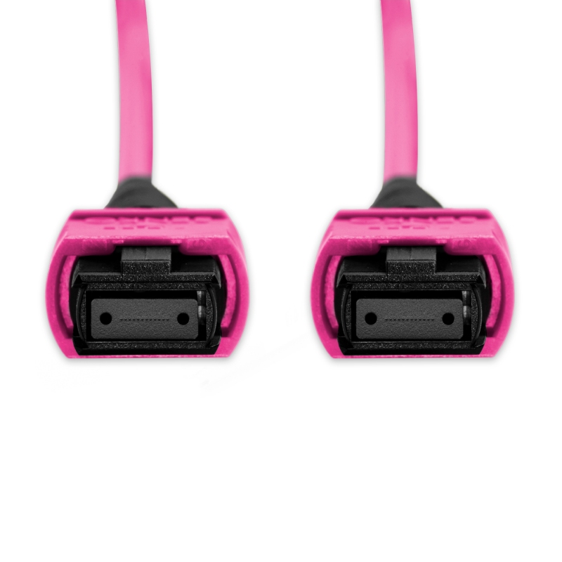 Cabo MPO para MPO Fêmea 7m, 12 Fibras, OM4 G651.1 50/125 Multimodo, Tipo B LSZH Magenta Miljet