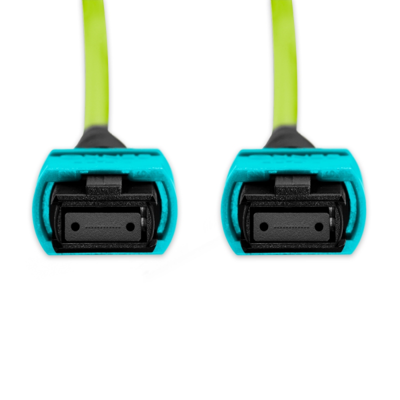 Cabo MPO para MPO Fêmea 30m, 12 Fibras, OM5 G651.1 50/125 Multimodo, Tipo B LSZH Verde Miljet