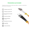 Cordão Óptico 3m, LC/UPC-ST/UPC, MM G651.1 50/125, OM2 Duplex 2.0mm LSZH Laranja, Fibra Multimodo Miljet
