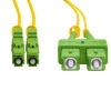 Cordão Óptico 3m, E2000/APC-SC/APC, SM BLI G657-A1 9/125, OS2 Duplex 2.0mm LSZH Amarelo, Fibra Monomodo Miljet