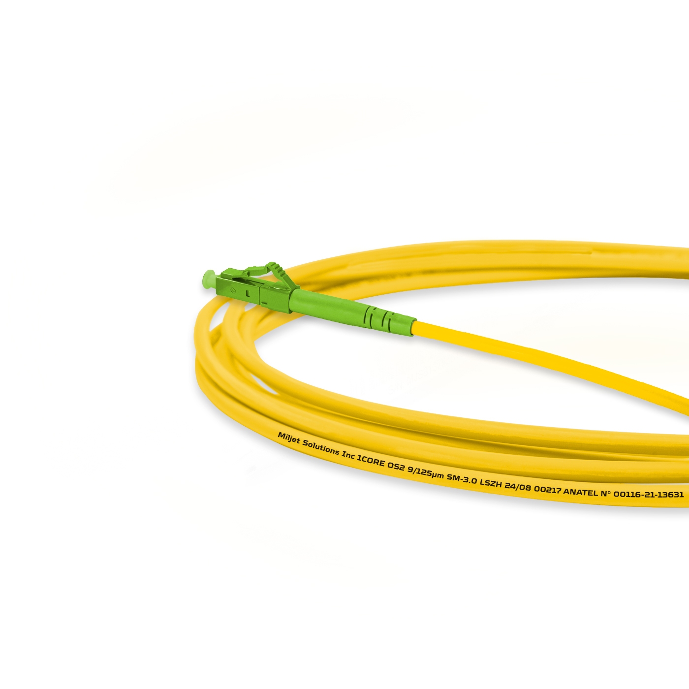 Cordão Óptico 3m FC APC LC APC SM 9 125 OS2 Simplex 3 0mm LSZH Fibra