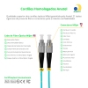 Cordão Óptico 10m, FC/PC-SC/UPC, MM G651.1 50/125, OM3 Duplex 2.0mm LSZH Aqua, Fibra Multimodo Miljet