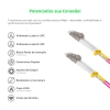 Cordão Óptico 1m, LC/UPC-LC/UPC, MM G651.1 50/125, OM4 Duplex 2.0mm LSZH Magenta, Fibra Multimodo Miljet