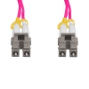 Cordão Óptico 20m, LC/UPC-LC/UPC, MM G651.1 50/125, OM4 Duplex 2.0mm LSZH Magenta, Fibra Multimodo Miljet
