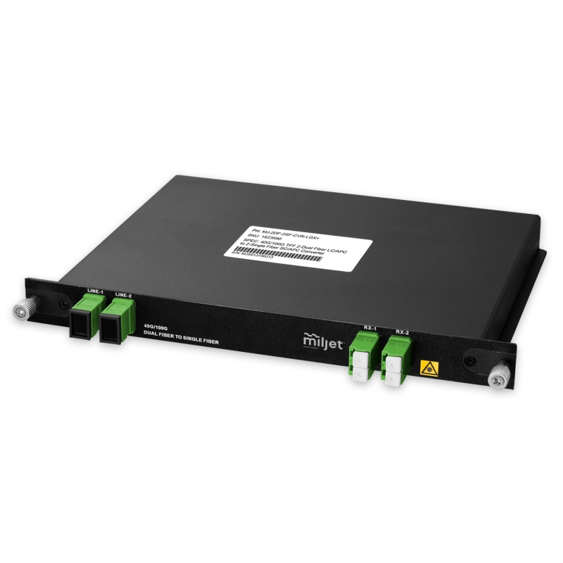 40G/100G Redutor/Conversor de Fibra para 2 Links 2xLC/APC Duplex para 2xSC/APC Bi-Direcional