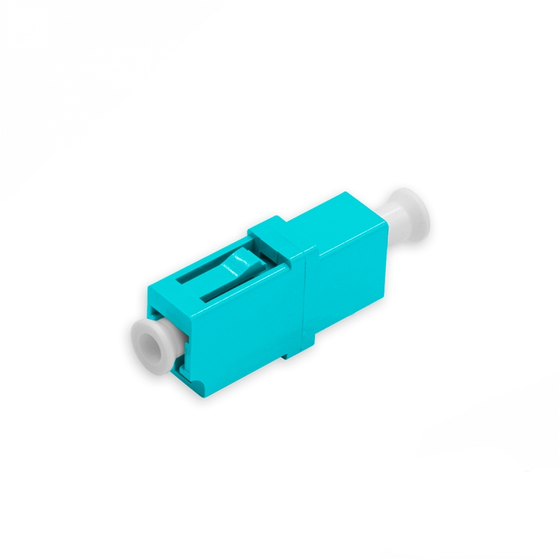 Adaptador Acoplador Óptico LC/UPC para LC/UPC MM OM3, Simplex Multimodo Aqua sem Flange