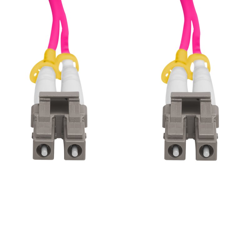 Cordão Óptico 25m, LC/UPC-LC/UPC, MM G651.1 50/125, OM4 Duplex 2.0mm LSZH Magenta, Fibra Multimodo Miljet