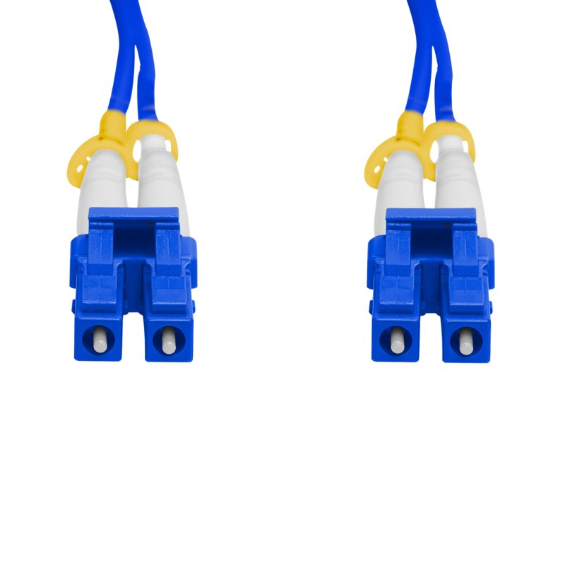 Cordão Óptico 5m, LC/UPC-LC/UPC, SM BLI G657-A1 9/125, OS2 Duplex 2.0mm LSZH ABNT Azul, Fibra Monomodo Miljet