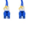 Cordão Óptico 5m, LC/UPC-LC/UPC, SM BLI G657-A1 9/125, OS2 Duplex 2.0mm LSZH ABNT Azul, Fibra Monomodo Miljet