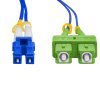 Cordão Óptico 10m, LC/UPC-SC/APC, SM BLI G657-A1 9/125, OS2 Duplex 2.0mm LSZH ABNT Azul, Fibra Monomodo Miljet