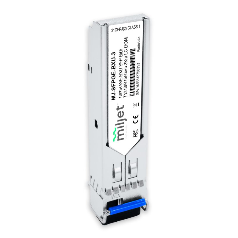 1000BASE-BXU SFP BiDi Tx1310/Rx1550nm 3km LC DOM, transceptor óptico Miljet