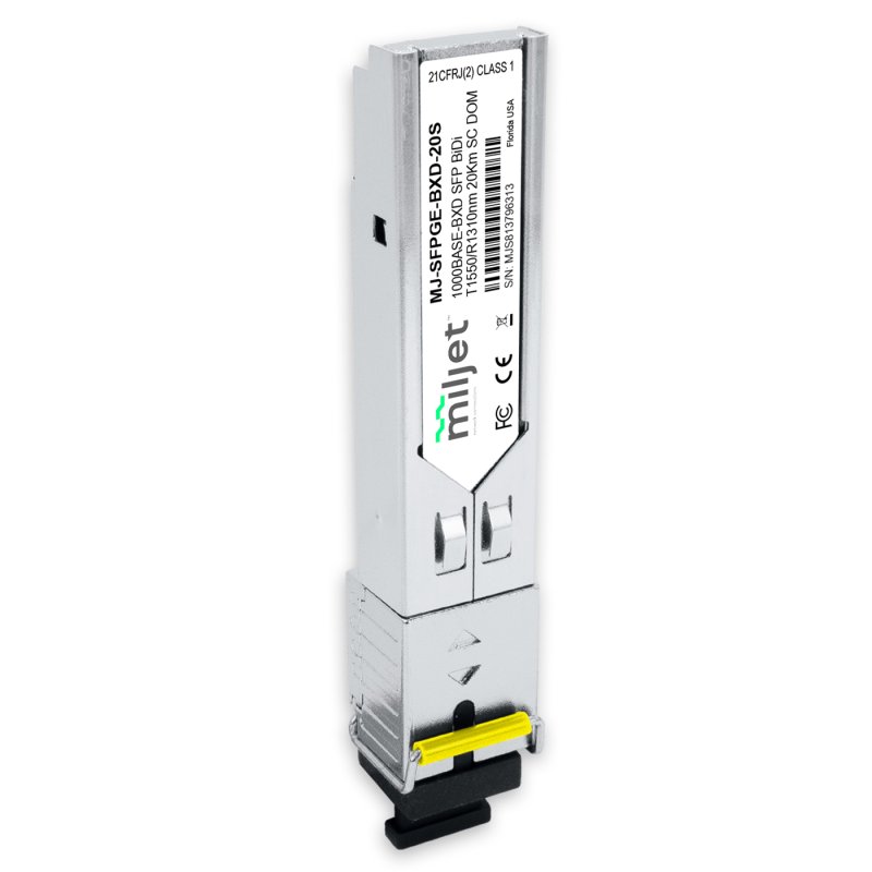 1000BASE-BXD SFP BiDi Tx1550/Rx1310nm 20km SC SMF DOM, transceptor óptico Miljet