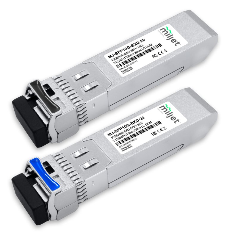 Kit Par 10GBASE-BX SFP+ BiDi 20km LC DOM, transceptores ópticos Miljet