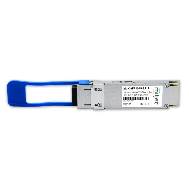 100GBASE-LR1 QSFP28 PAM4 1310nm 10km SMF LC DDM Duplex, Single Lambda, transceptor óptico Miljet