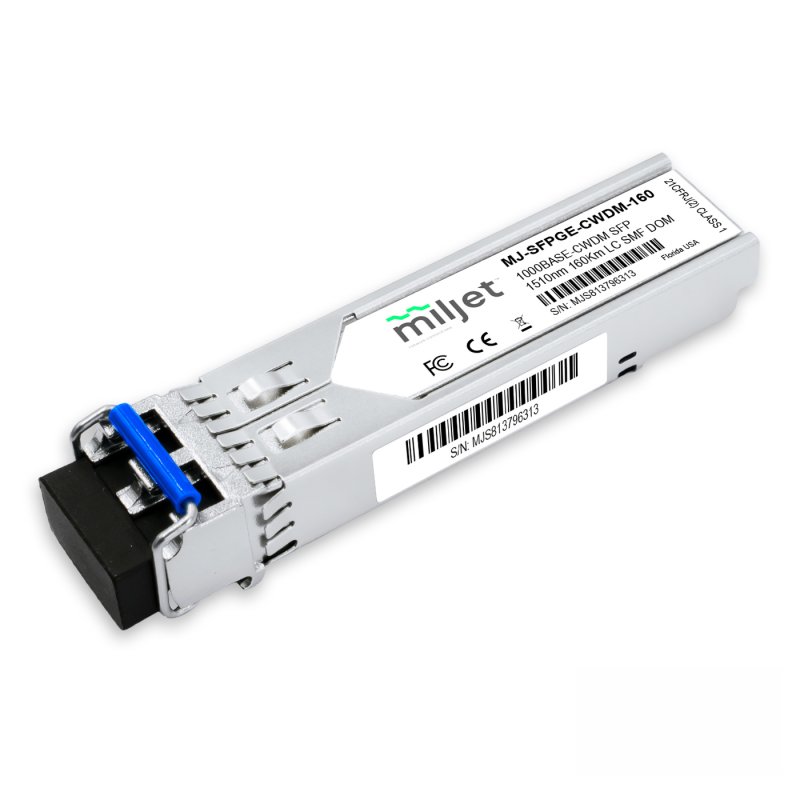 1000BASE-CWDM SFP, 1510nm 160km LC SMF DDM Duplex, transceptor óptico Miljet