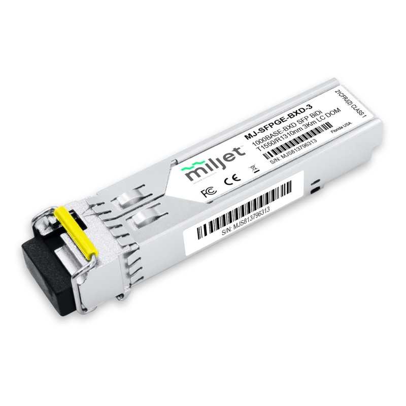 1000BASE-BXD SFP BiDi Tx1550/Rx1310nm 3km LC DOM, transceptor óptico Miljet