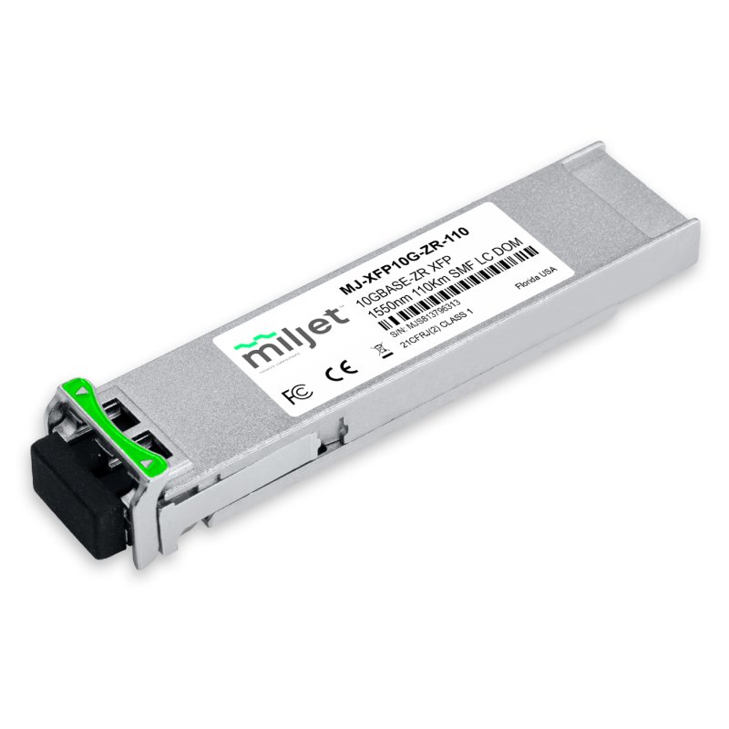 10GBASE-ZR XFP, 1550nm 110km SMF LC DDM Duplex, transceptor óptico Miljet