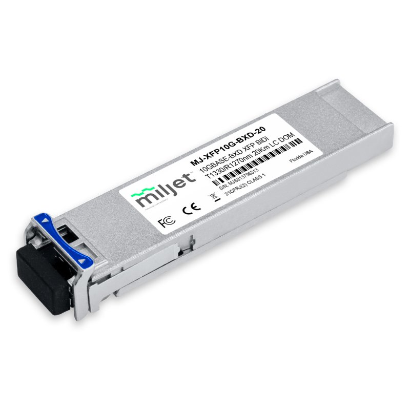 10GBASE-BXD XFP BiDi Tx1330/Rx1270nm 20km LC DDM, transceptor óptico Miljet