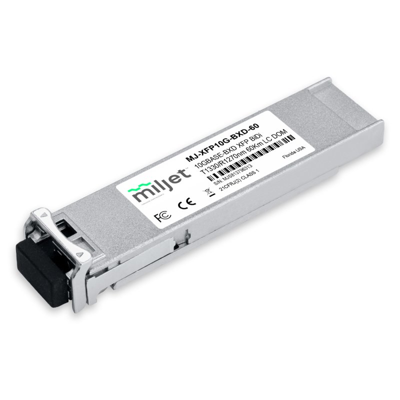 10GBASE-BXD XFP BiDi Tx1330/Rx1270nm 60km LC DDM, transceptor óptico Miljet