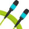 Cabo MPO para MPO Fêmea 15m, 12 Fibers OM5 G651.1 50/125 Multimodo, Tipo B LSZH Verde Miljet