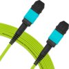 Cabo MPO para MPO Fêmea 20m, 12 Fibers OM5 G651.1 50/125 Multimodo, Tipo B LSZH Verde Miljet
