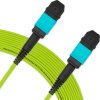 Cabo MPO para MPO Fêmea 30m, 12 Fibras, OM5 G651.1 50/125 Multimodo, Tipo B LSZH Verde Miljet