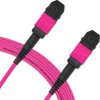 Cabo MPO para MPO Fêmea 10m, 12 Fibras, OM4 G651.1 50/125 Multimodo, Tipo B LSZH Magenta Miljet