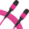 Cabo MPO para MPO Fêmea 20m, 12 Fibras, OM4 G651.1 50/125 Multimodo, Tipo B LSZH Magenta Miljet
