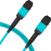 Cabo MPO para MPO Fêmea 3m, 12 Fibras, OM3 G651.1 50/125 Multimodo, Tipo B LSZH Aqua Miljet