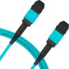 Cabo MPO para MPO Fêmea 5m, 12 Fibras, OM3 G651.1 50/125 Multimodo, Tipo B LSZH Aqua Miljet