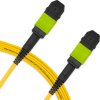 Cabo MPO para MPO Fêmea 5m, 12 Fibras OS2 BLI G657-A1 9/125 Monomodo, Tipo B LSZH Amarelo Miljet
