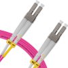 Cordão Óptico 7m, LC/UPC-LC/UPC, MM G651.1 50/125, OM4 Duplex 2.0mm LSZH Magenta, Fibra Multimodo Miljet
