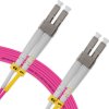 Cordão Óptico 10m, LC/UPC-LC/UPC, MM G651.1 50/125, OM4 Duplex 2.0mm LSZH Magenta, Fibra Multimodo Miljet