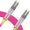 Cordão Óptico 25m, LC/UPC-LC/UPC, MM G651.1 50/125, OM4 Duplex 2.0mm LSZH Magenta, Fibra Multimodo Miljet