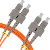 Cordão Óptico 5m, SC/UPC-SC/UPC, MM G651.1 50/125, OM2 Duplex 2.0mm LSZH Laranja, Fibra Multimodo Miljet
