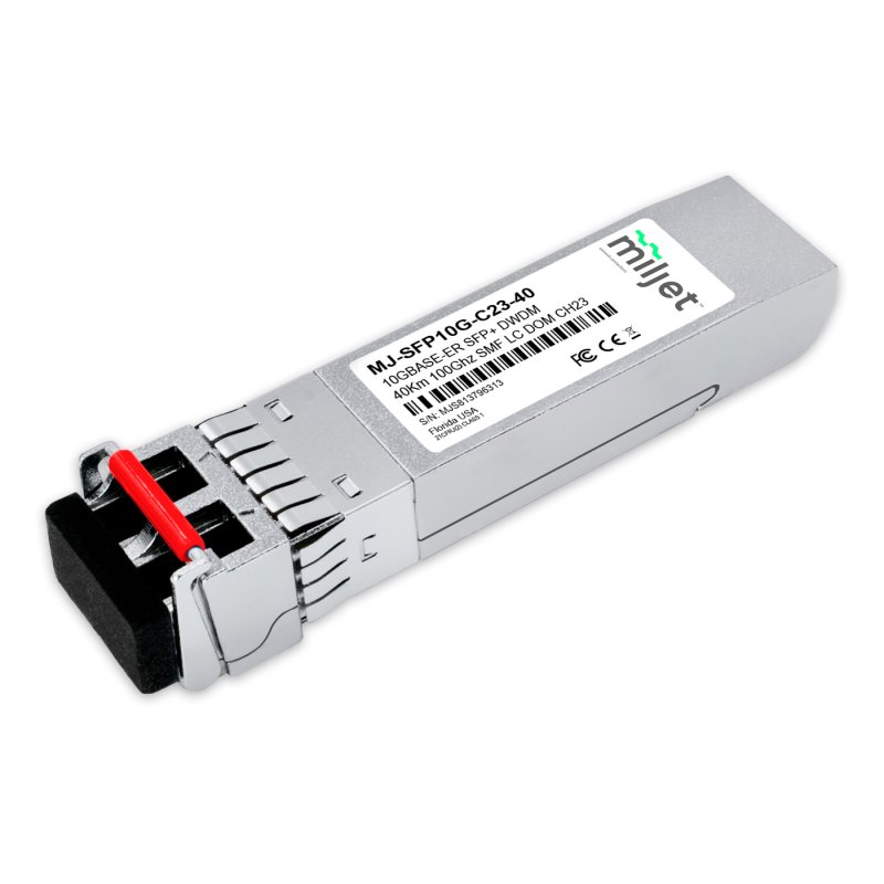 10GBASE-ER SFP+, CH23 DWDM, 40km 100GHz, EML Laser 1558.98nm, DDM SMF, LC Duplex, transceptor Miljet