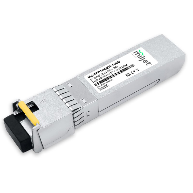 10GBASE-BXD ZR SFP+ BiDi, Tx1550/Rx1490nm 100km LC SMF DDM, transceptor óptico Miljet
