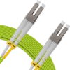 Cordão Óptico 50m, LC/UPC-LC/UPC MM 50/125, OM5 G651.1 Duplex 2.0mm LSZH Verde, Fibra Multimodo Miljet