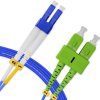 Cordão Óptico 5m, LC/UPC-SC/APC, SM BLI G657-A1 9/125, OS2 Duplex 2.0mm LSZH ABNT Azul, Fibra Monomodo Miljet