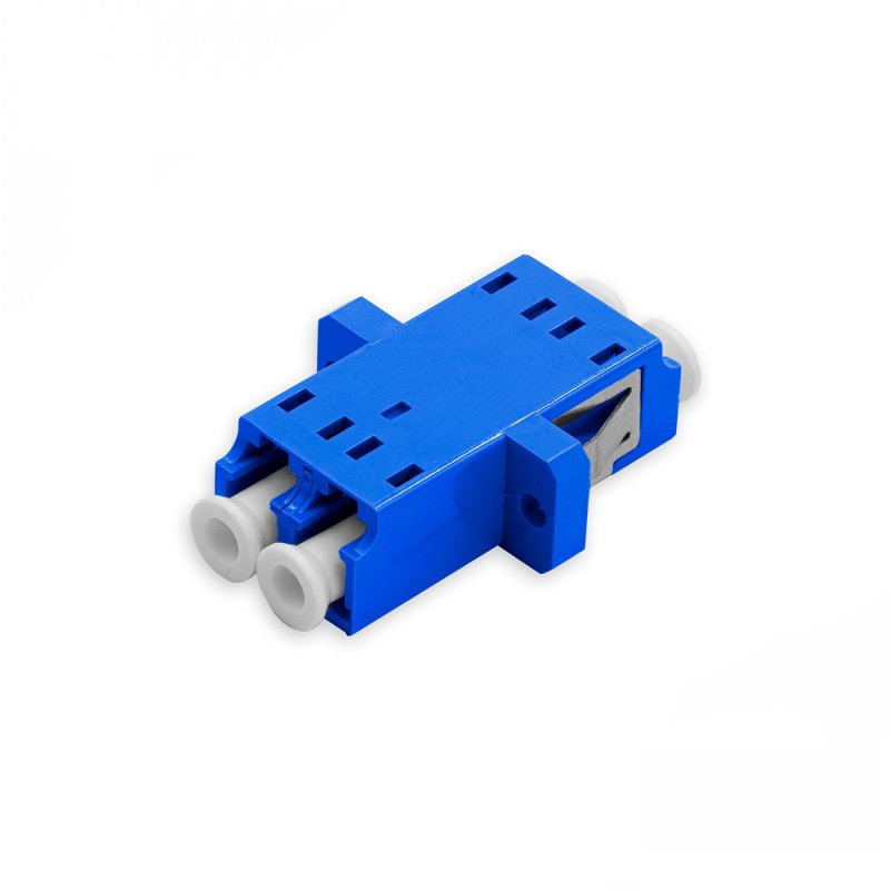 Adaptador Acoplador Óptico LC/UPC para LC/UPC SM, Duplex Monomodo Azul com Flange