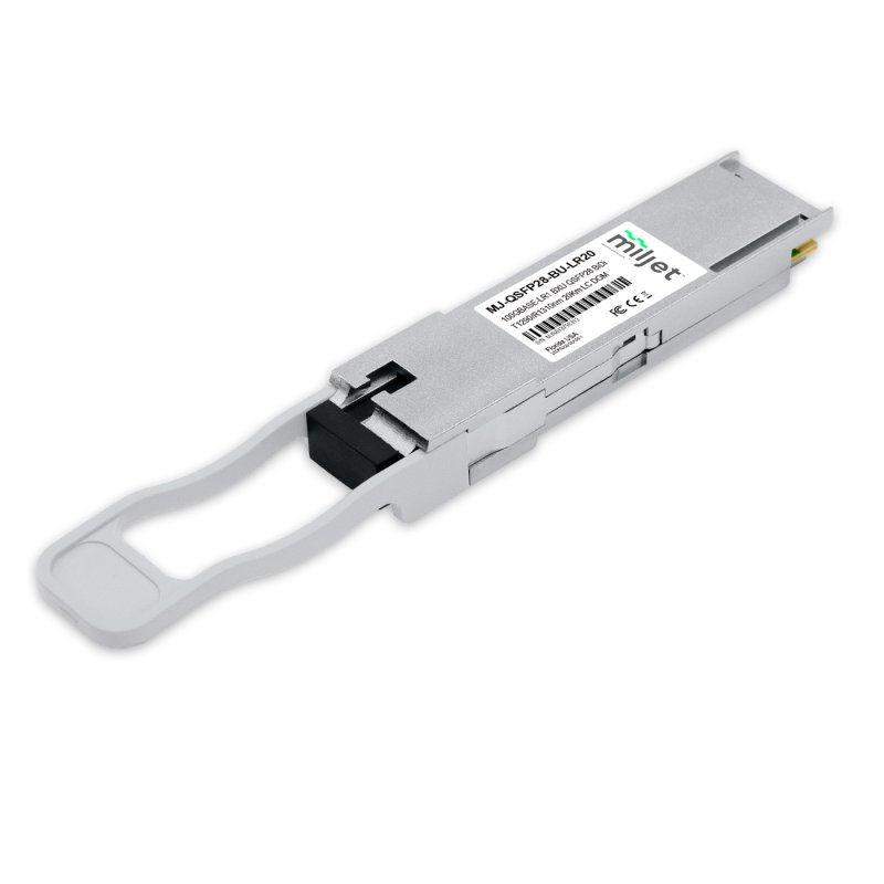 100GBASE-LR1 BXU QSFP28 BIDI, PAM4 Tx1290/Rx1310nm 20Km SMF DDM LC Simplex, transceptor óptico Miljet
