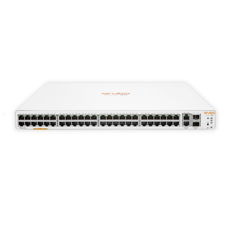 Switch HPE Aruba Instant On 1960 48G JL808A, 48-Port Gigabit Ethernet RJ45, 2x10G SFP+, 2x10GBASE-T, Fonte AC 100-240v, Layer 2+ Gerenciável