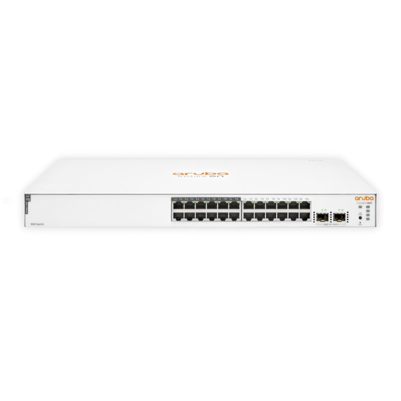 Switch HPE Aruba Instant On 1830 JL813A 24G, 12-Port PoE Classe 4 (195W), 12-Port Gigabit RJ45, 2-Port SFP 1GbE, Fonte AC 100-240v, Layer 2 Gerenciável