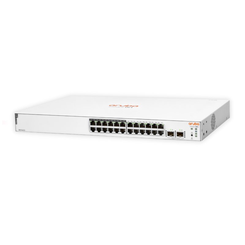 Switch HPE Aruba Instant On 1830 JL813A 24G, 12-Port PoE Classe 4 (195W), 12-Port Gigabit RJ45, 2-Port SFP 1GbE, Fonte AC 100-240v, Layer 2 Gerenciável