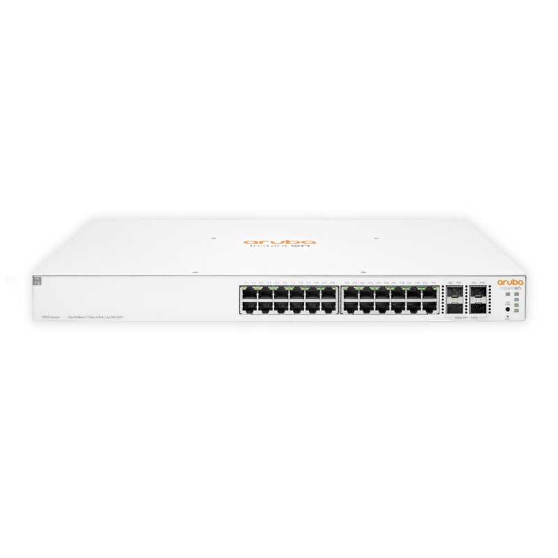 Switch HPE Aruba Instant On 1930 24G JL684A, 24-Port Gigabit RJ45 PoE+ 370W, 4-10G SFP+, Fonte AC 100-240v, Layer 2+ Gerenciável