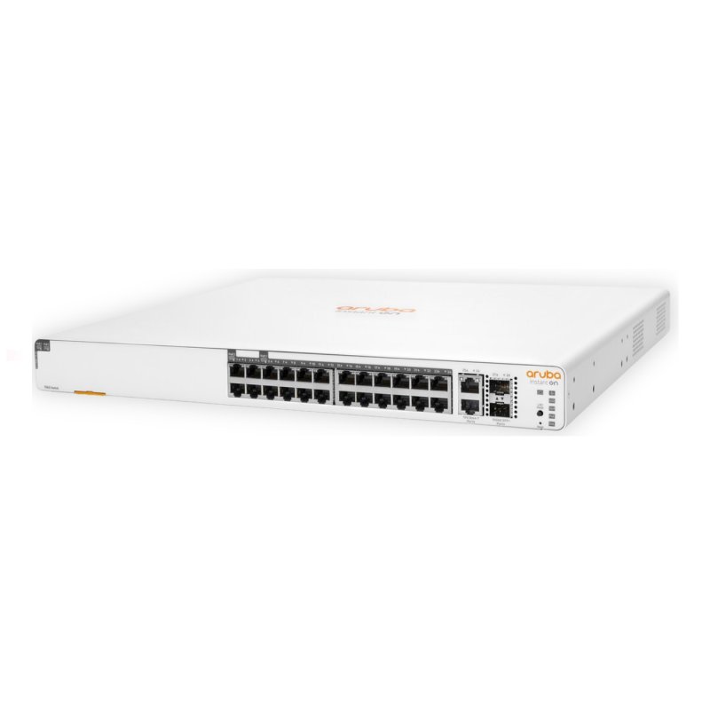 Switch HPE Aruba Instant On 1960 24G JL807A, 20-Port Class 4 PoE, 4-Port Class 6 PoE (370W), Smart Switch, 2SFP+, 2x10GBase-T, Fonte AC 100~240V, Layer 2+ Gerenciável