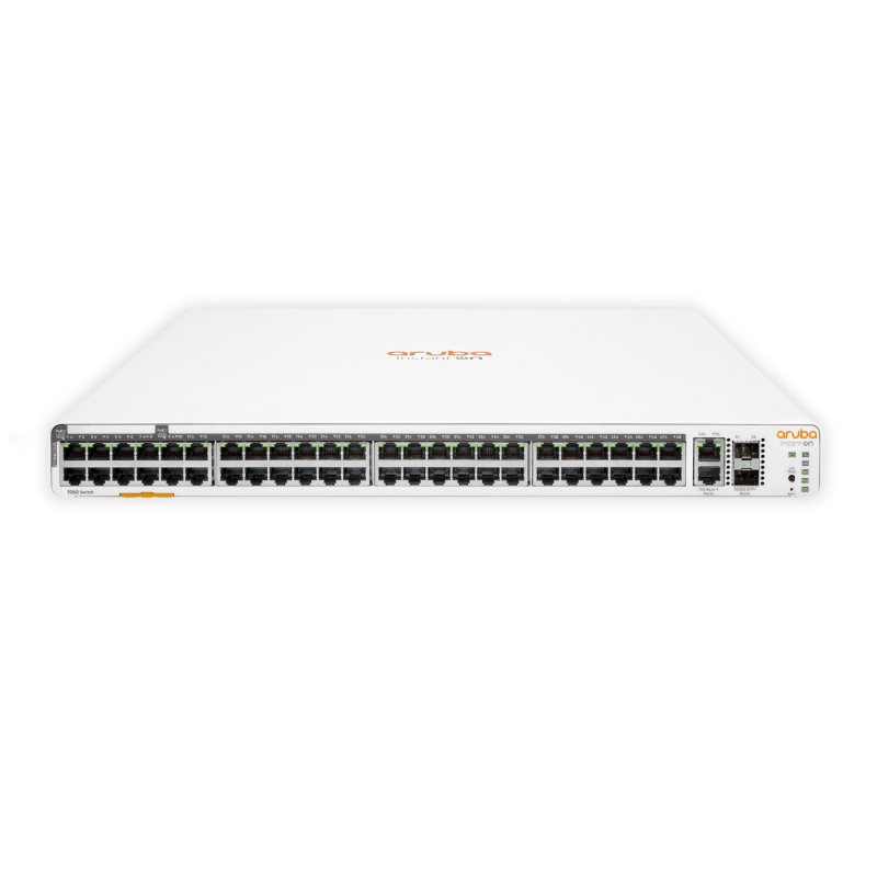 Switch HPE Aruba Instant On 1960 48G JL809A, 40-Port Class 4 PoE, 8-Port Class 6 PoE (600W), Smart Switch, 2 SFP+, 2x10GBase-T, Fonte AC 100~240V, Layer 2+ Gerenciável