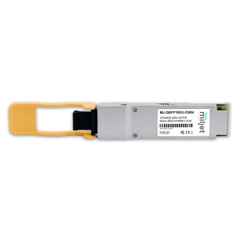 100GBASE-eSR4 QSFP28 850nm 300m MMF MTP/MPO DDM, Breakout 4x25G, transceptor óptico Miljet